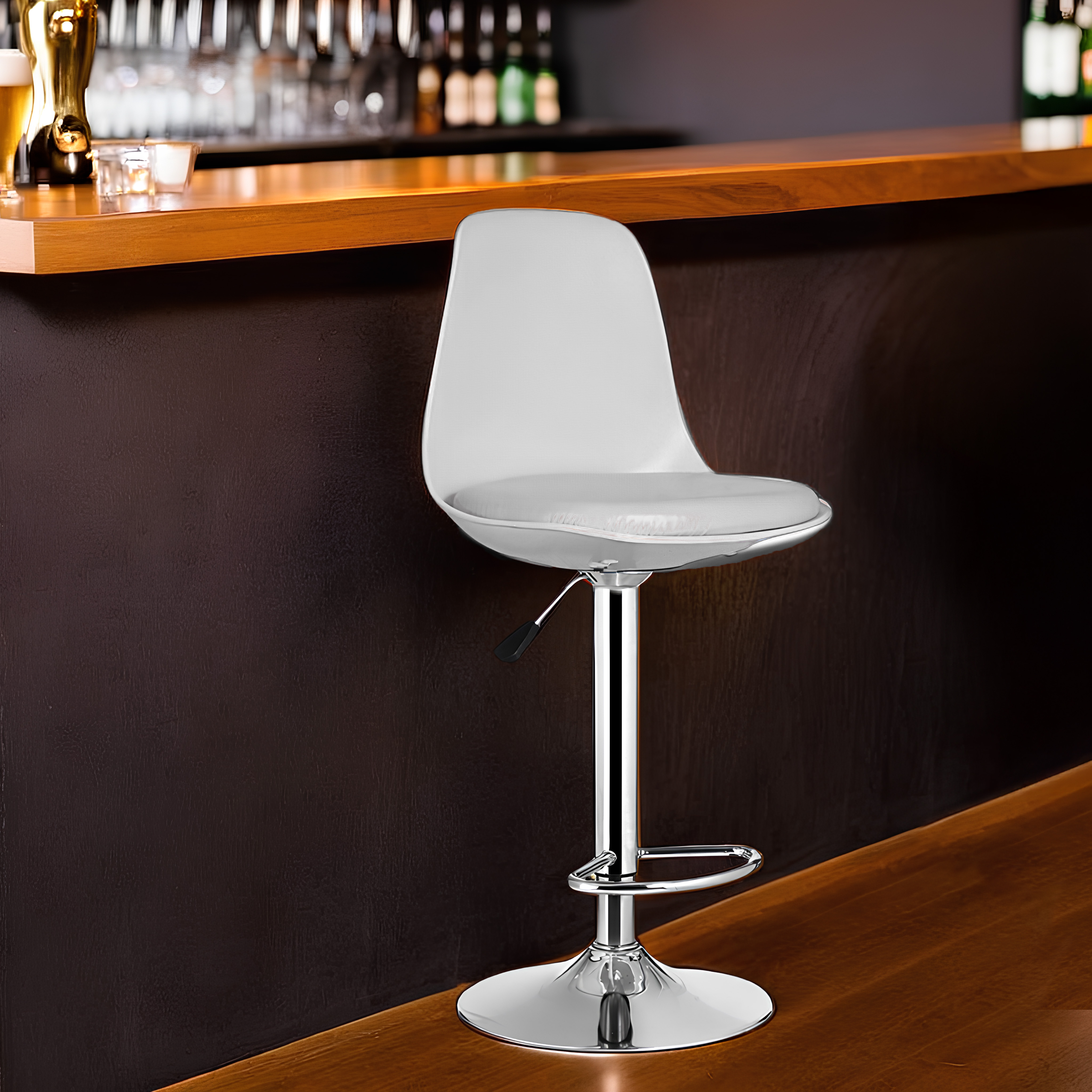 Export Quality Ultra Premium Bar Stool Chrome Plated Stand Cushion 360 Rotatable New Arrival 2025
